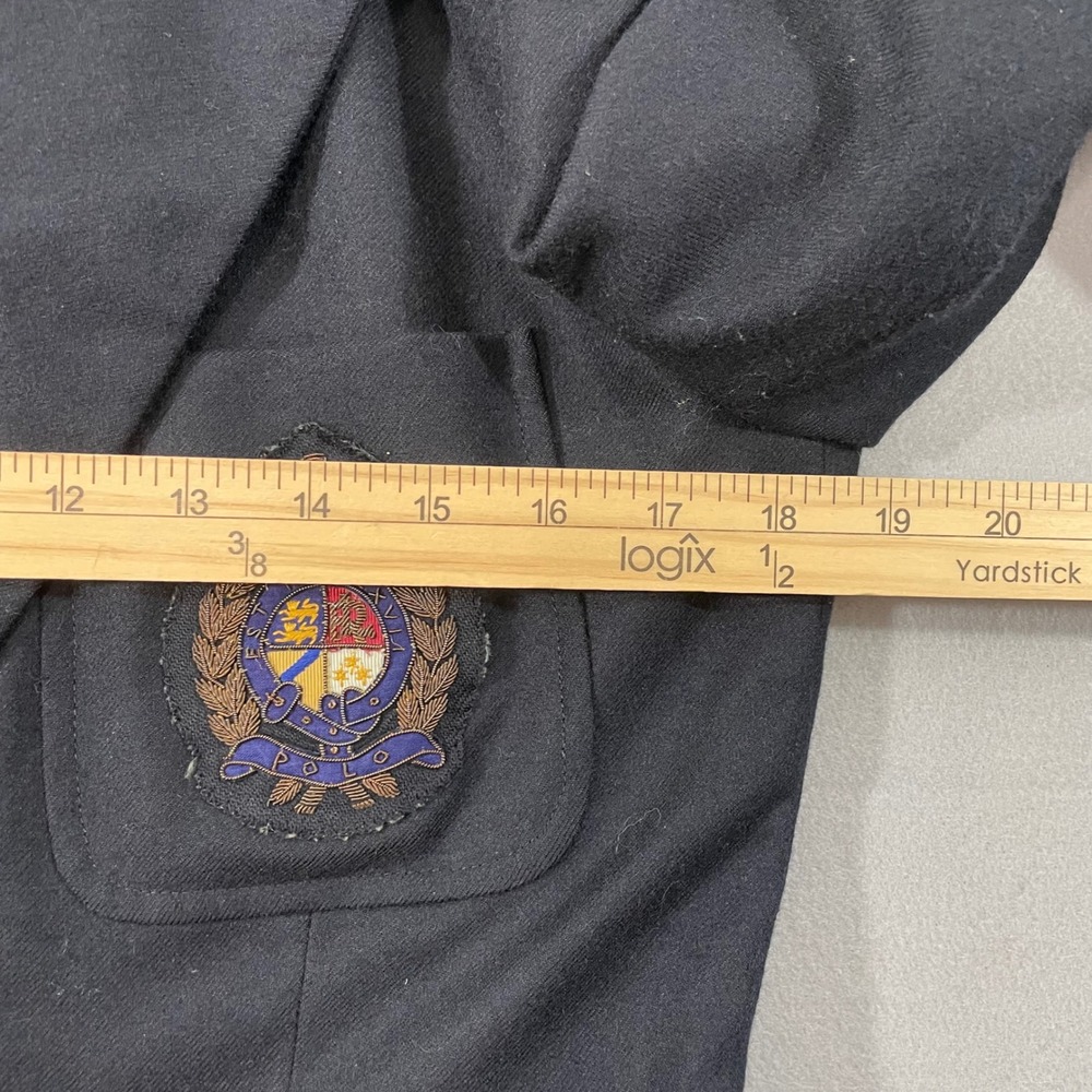 Vintage Ralph Lauren‎ Crest Blazer Equestrian Prep School 90s Wool Jacket Size 6 - Picture 7 of 14